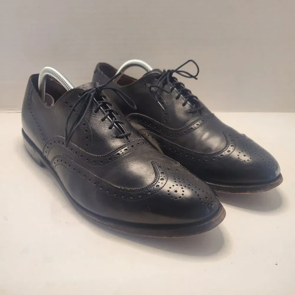 Allen Edmonds Chester Wingtip Oxford Men’s 10.5D Black Leather Dress Shoes 31185
